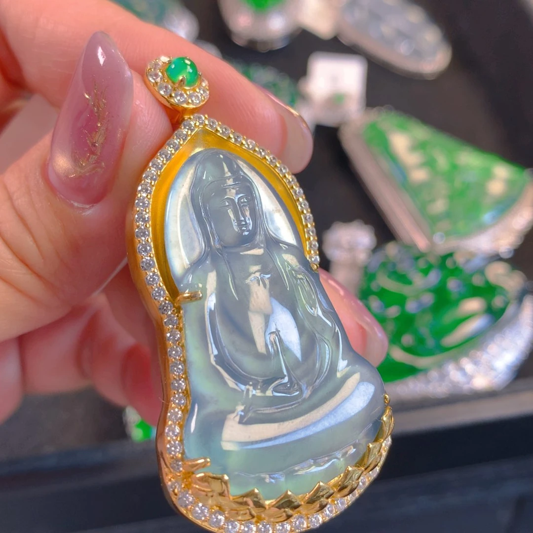 翡翠颈饰银S925镶嵌翡翠