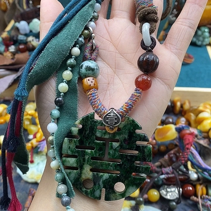 翡翠未镶嵌项链项链