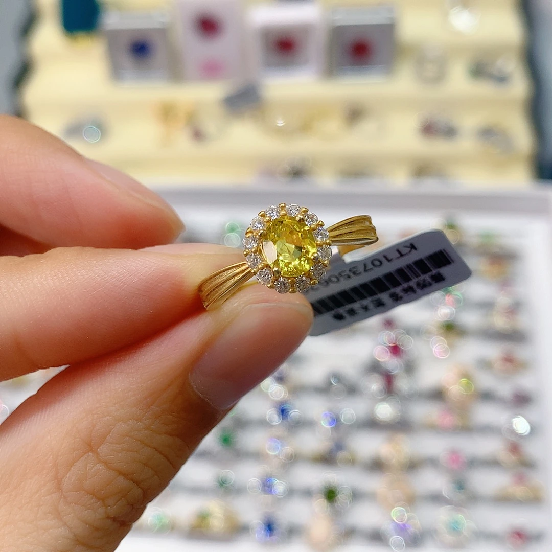 蓝宝石银S925镶嵌戒指