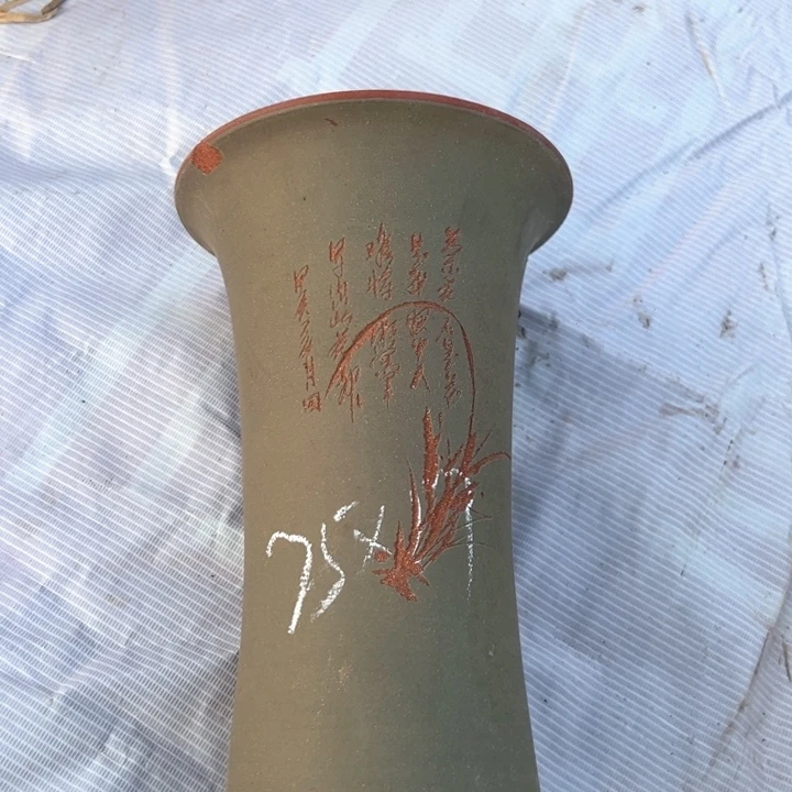 红陶紫砂兰花盆微瑕