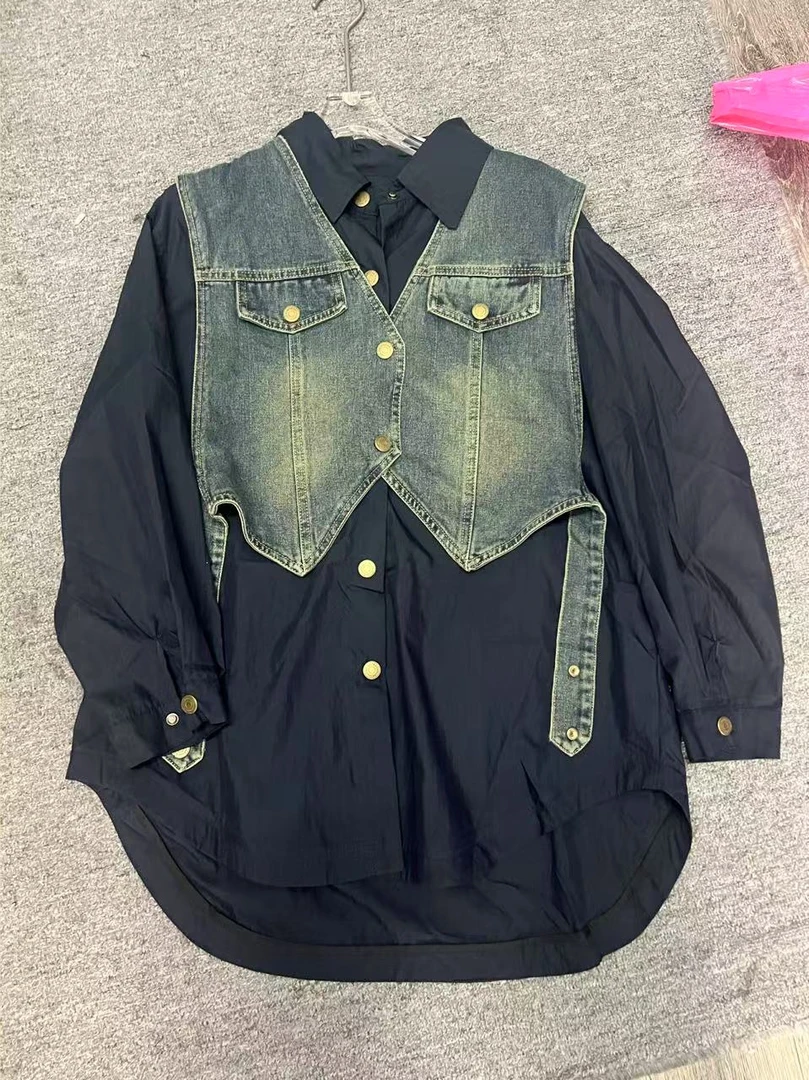 【丹尼宠粉福利大放送】牛仔假两件衬衫28750