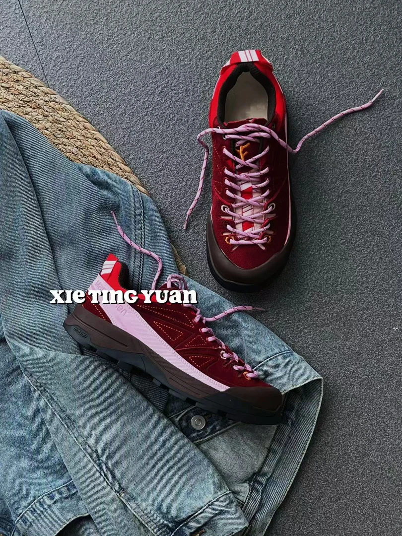 微瑕~丑萌登山鞋女复古运动鞋防滑露营户外老爹鞋6007