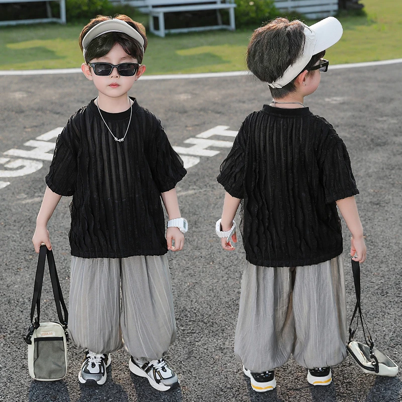 宝宝夏装套装2025年款儿童夏季洋气衣服帅气小男孩服装痞帅炸街潮