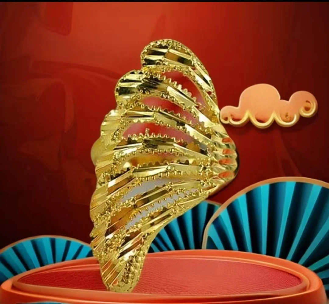 铜合金戒指 316-MARZIYA饰品金色民族风金戒指环活口