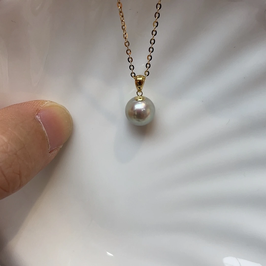 吊坠(赠链)18K金镶嵌海水珍珠