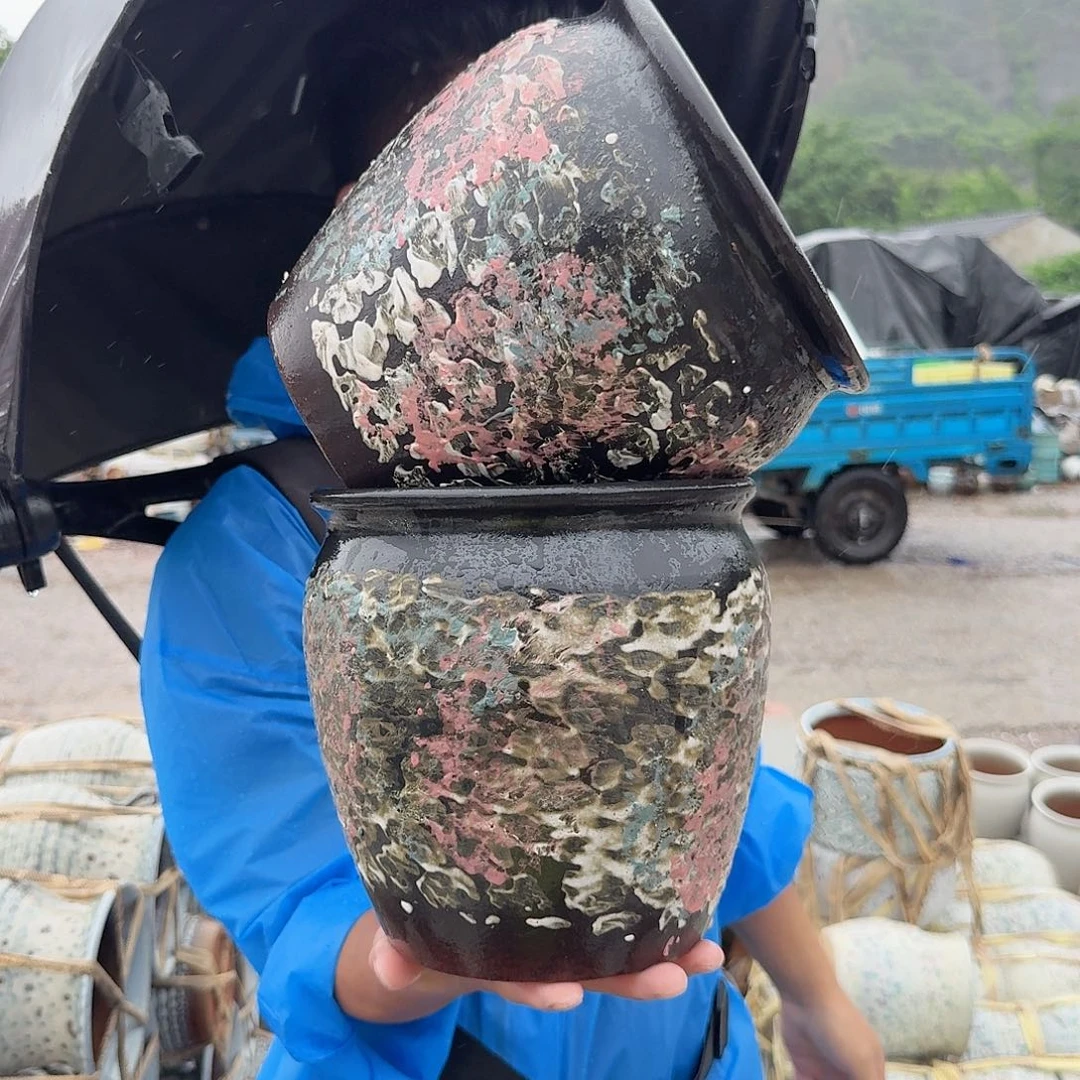 紫砂花盆口20高20（两个泼墨