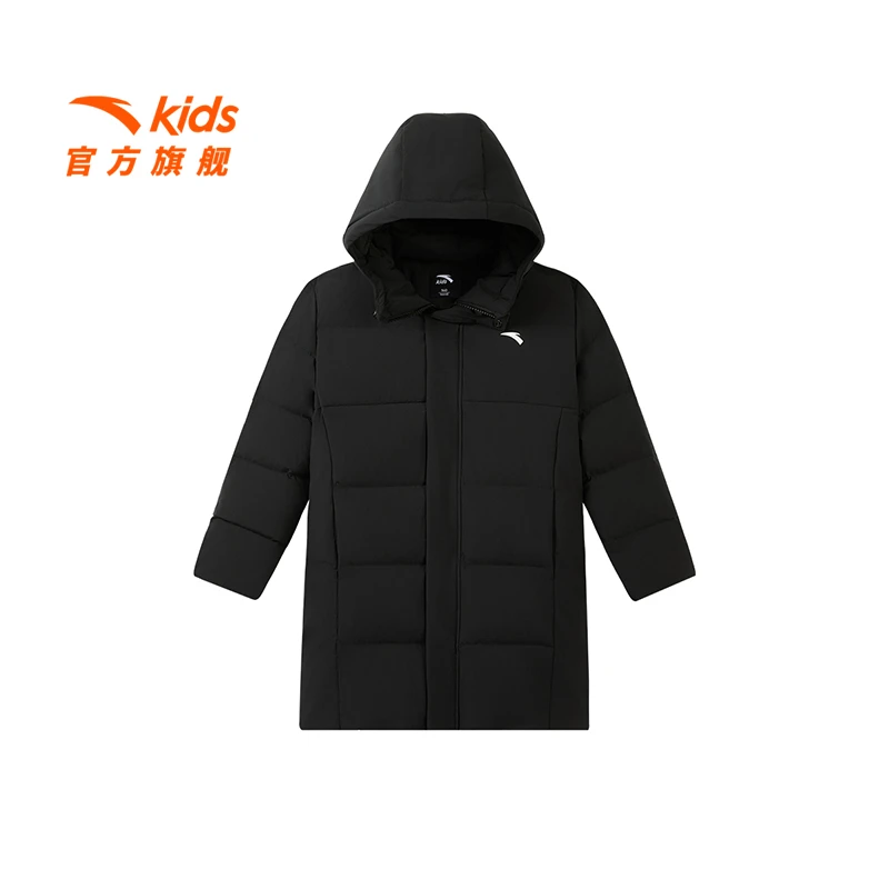 安踏儿童大童中长羽绒服2025冬季新款保暖抗寒青少年羽绒服欧若风
