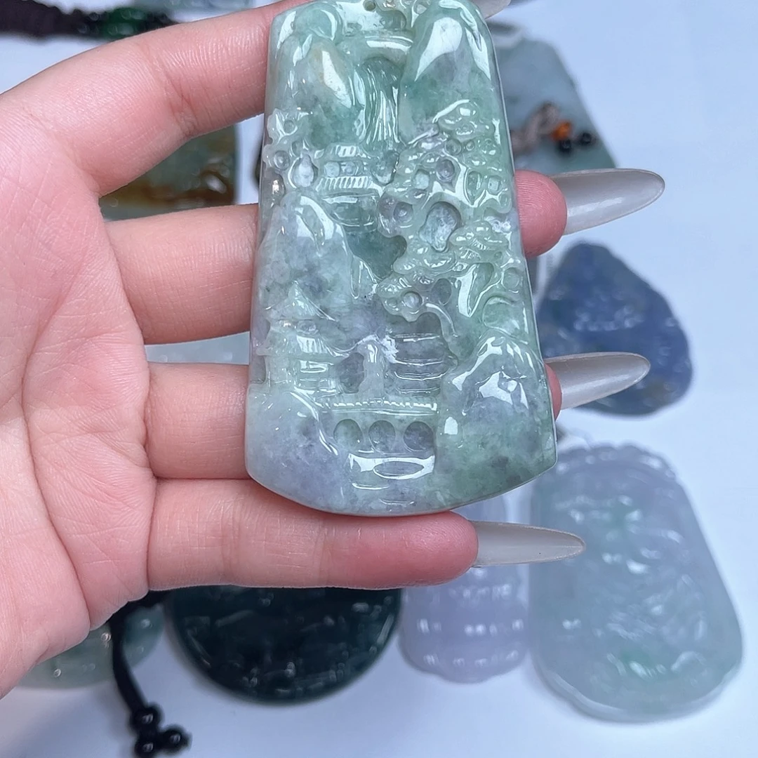 颈饰未镶嵌翡翠天然翡翠