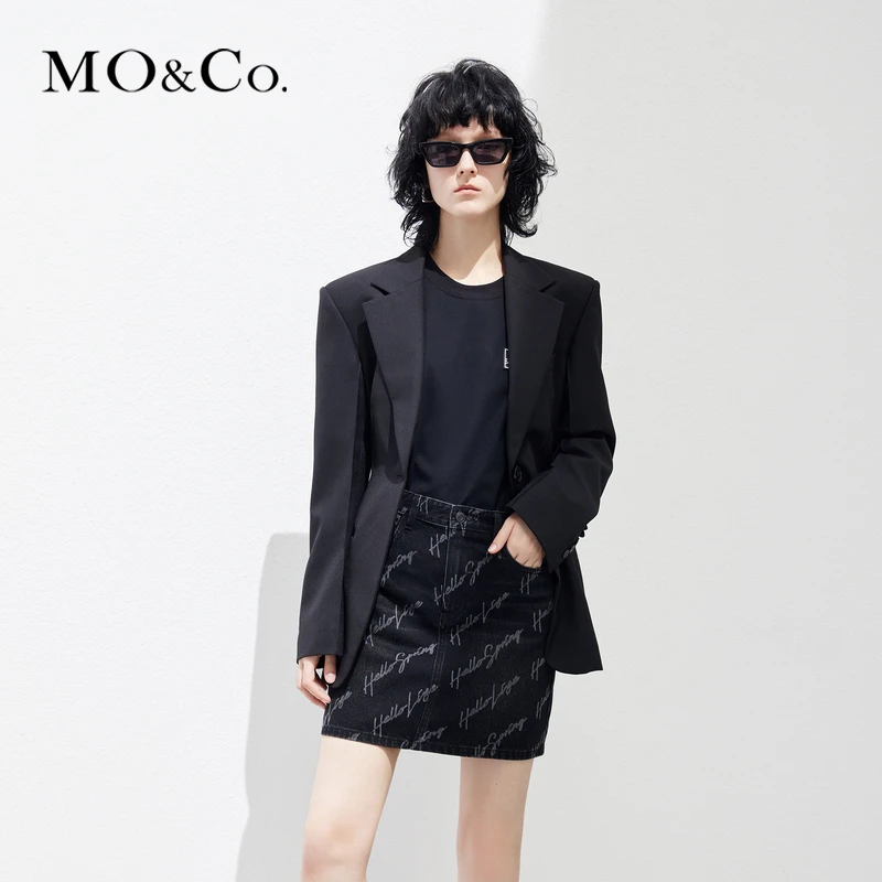 【达人专属】MOCO春时装廓形宽肩收腰西装外套休闲小个子MBC1BLA004