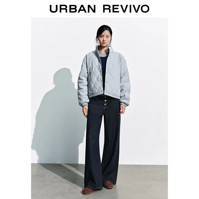 UR2025冬季新款女装立领绗缝按扣抽绳棉服UYY150072