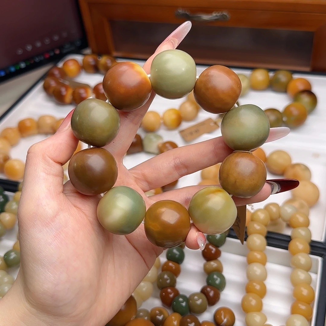 菩提根/象牙果手串卡24.5干磨苹果微瑕