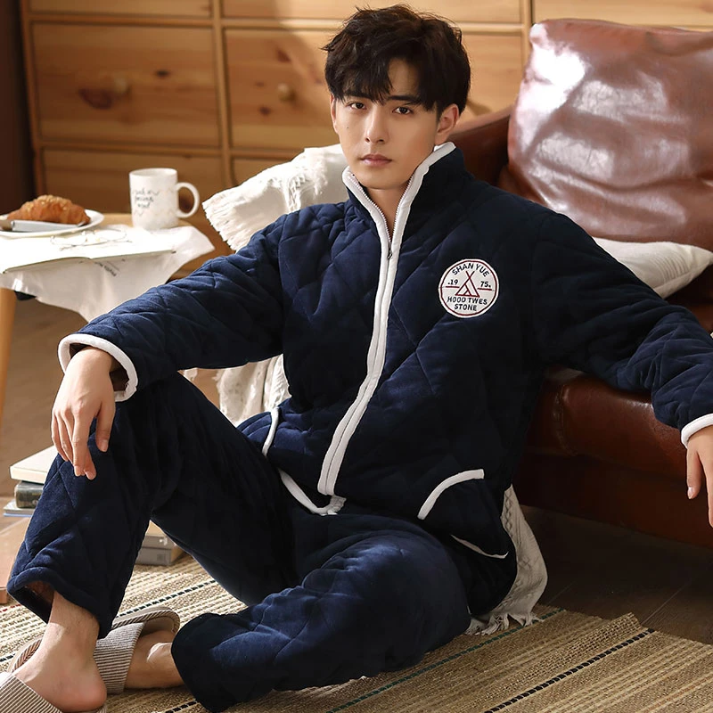 【夹棉】冬季睡衣男秋冬睡衣家居服睡衣男冬加厚加绒情侣881339