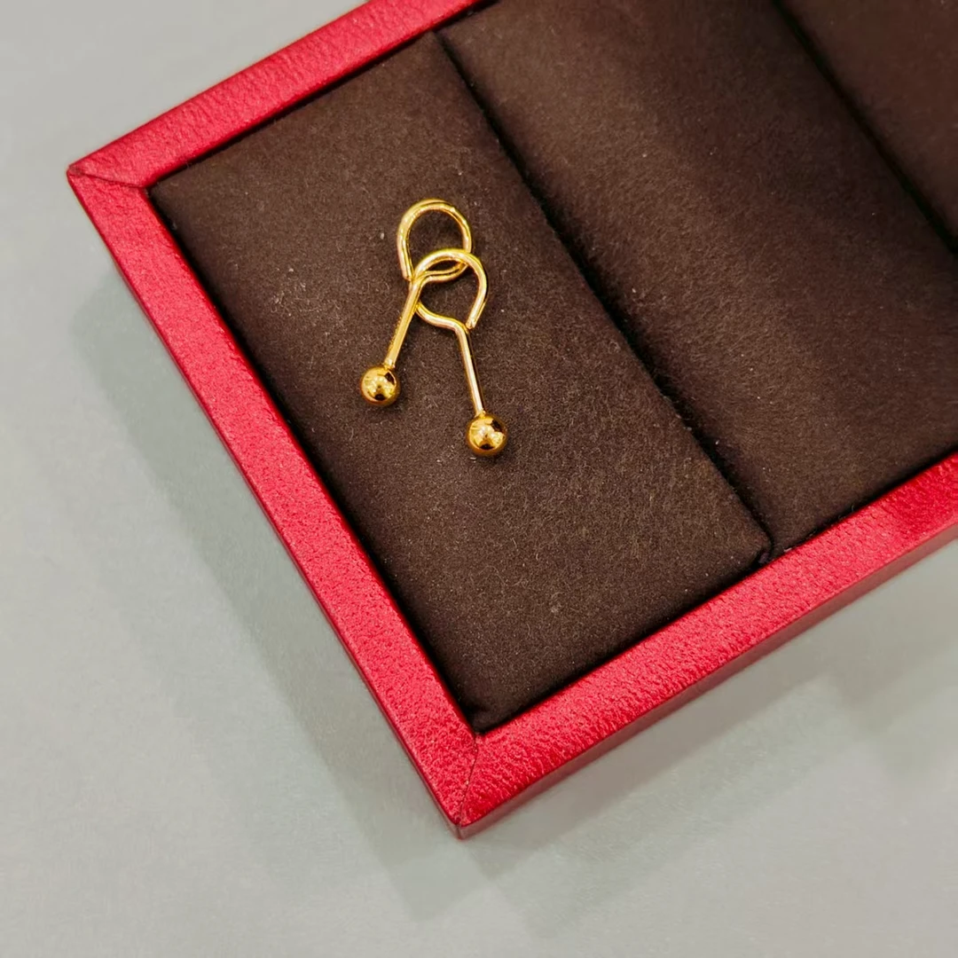 珺铺黄金 足金999【二店】5G光面耳钉3mm直针耳钉简约清冷设计