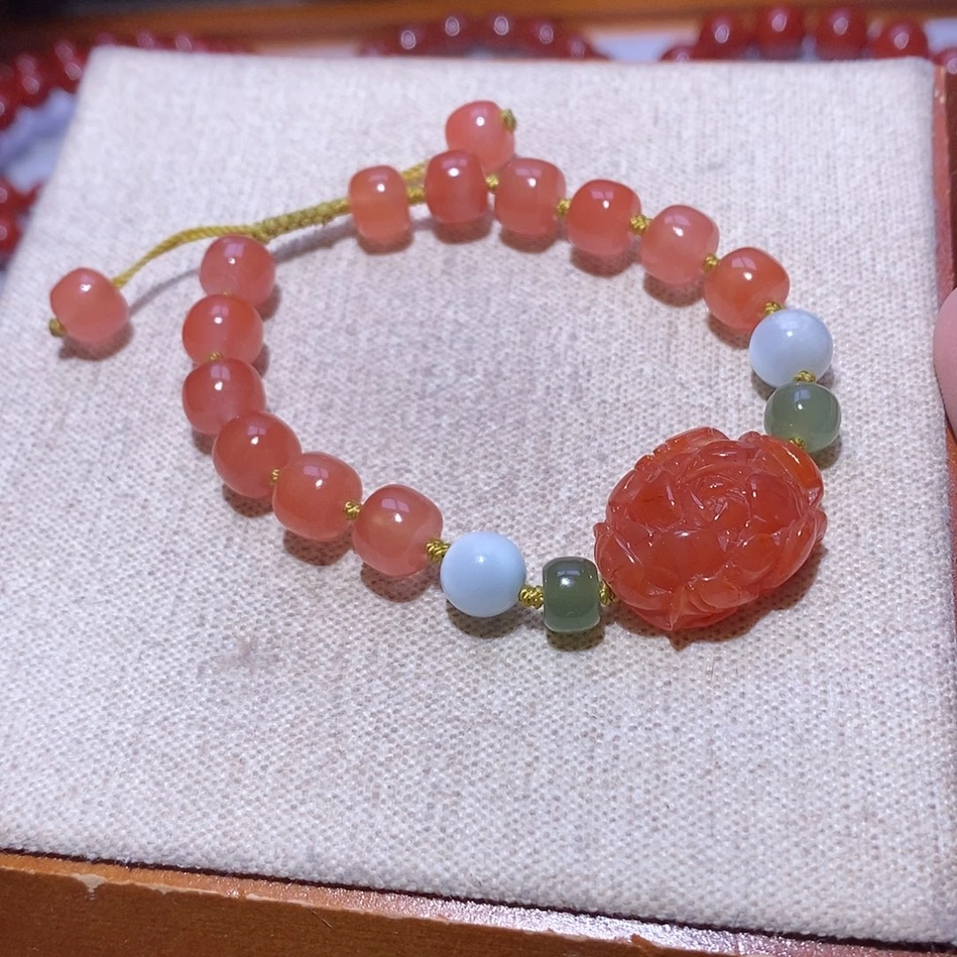 南红玛瑙未镶嵌手链