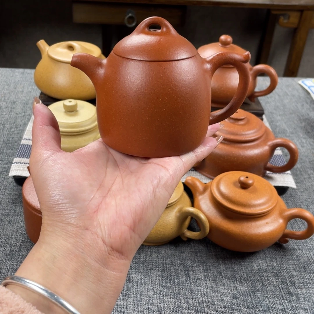 紫砂茶壶红降坡秦全全手纯红30目210