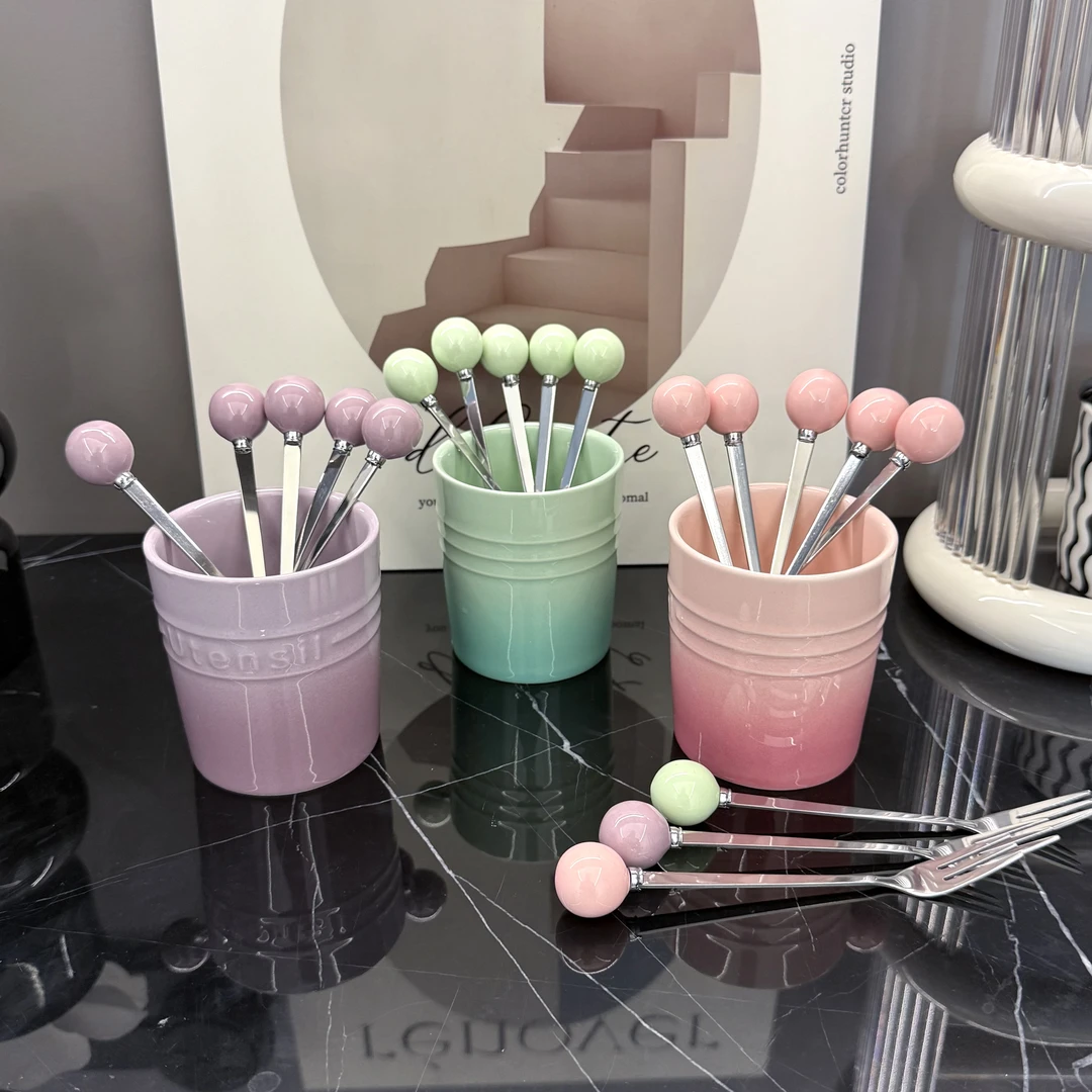 水果叉不锈钢304家用客厅甜品套装吃水果高级感小叉子待客下午茶