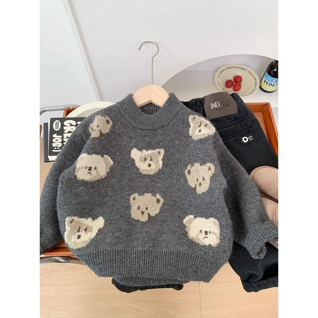 【YeeHoO英氏】男童秋冬毛衣打底2025新款儿童加厚毛线衣洋气中小童