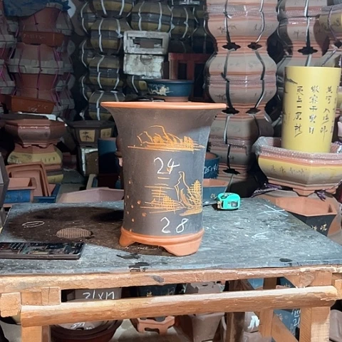 紫砂花盆兰花盆一个黑