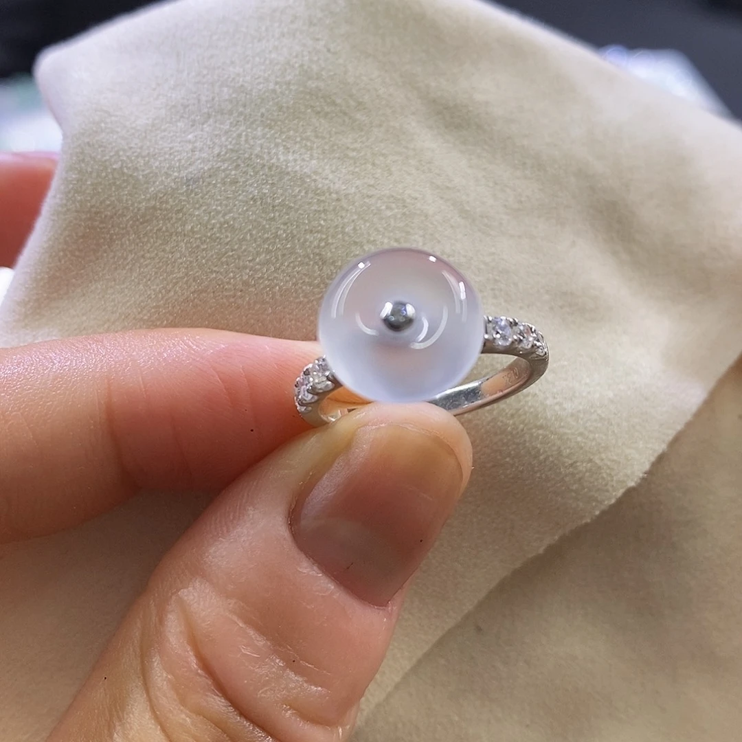 未镶嵌挂件翡翠平安扣戒指