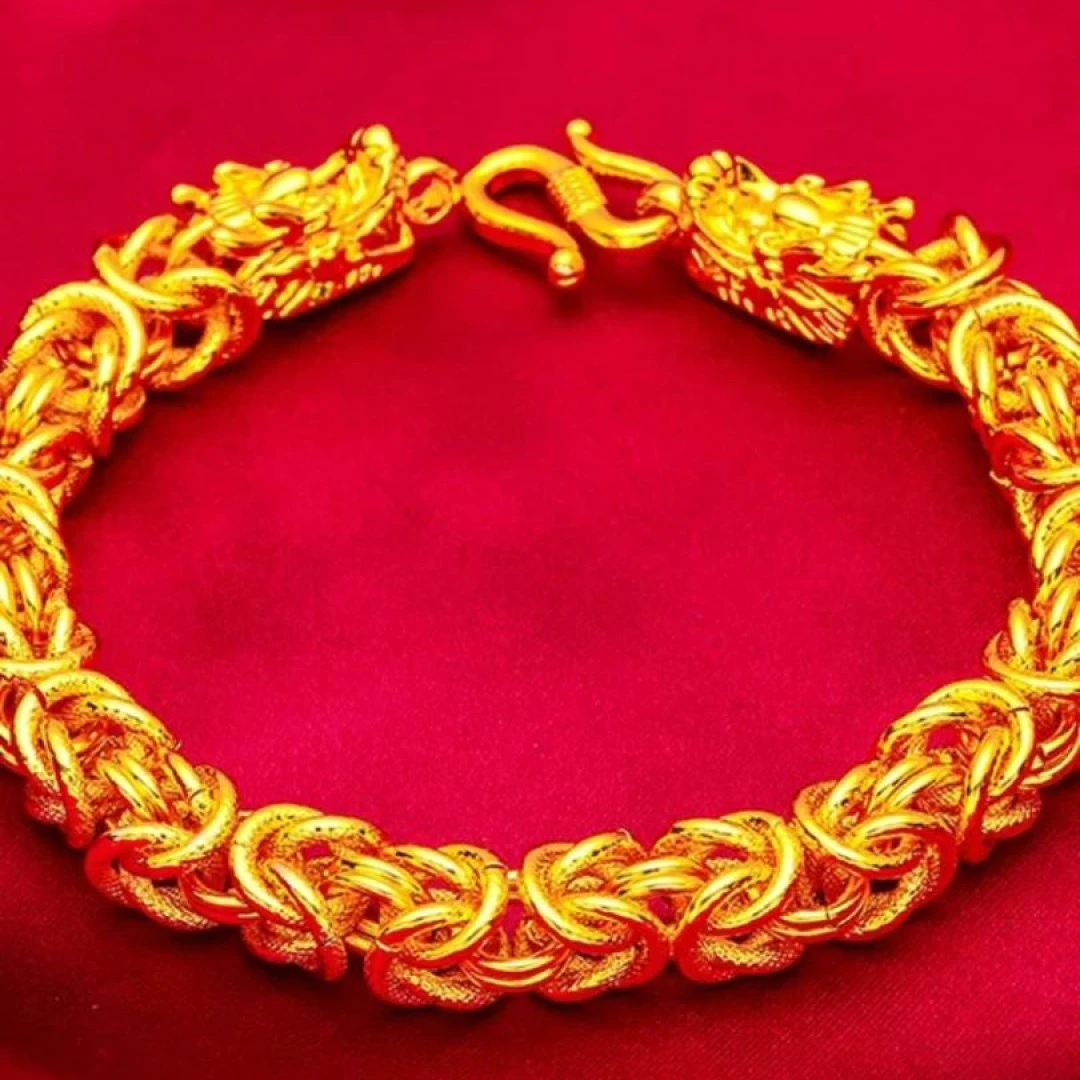 孟加拉赤金【龙骨手链】男士时尚金色热销