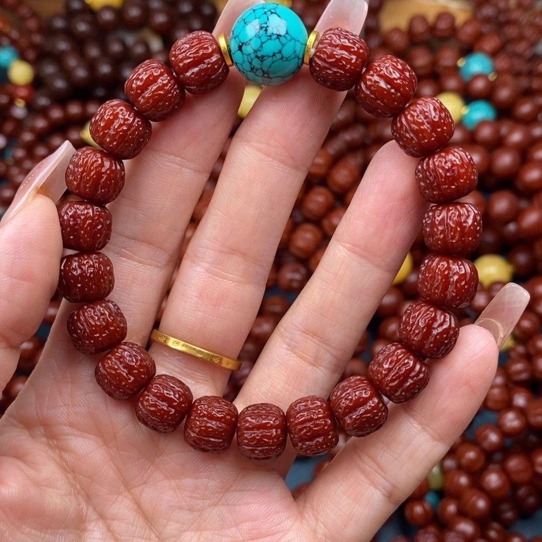 猴头核桃手串盘龙加绿