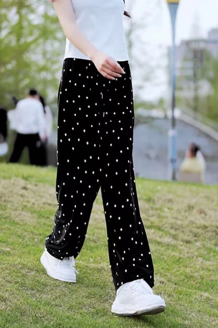 夏季新款韩版潮流宽松休闲弹力腰休闲冰丝凉凉裤