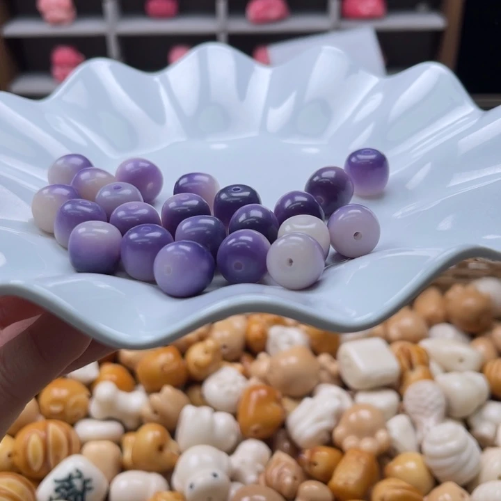 白玉菩提吊坠a13mm/30+5颗紫玉蝶