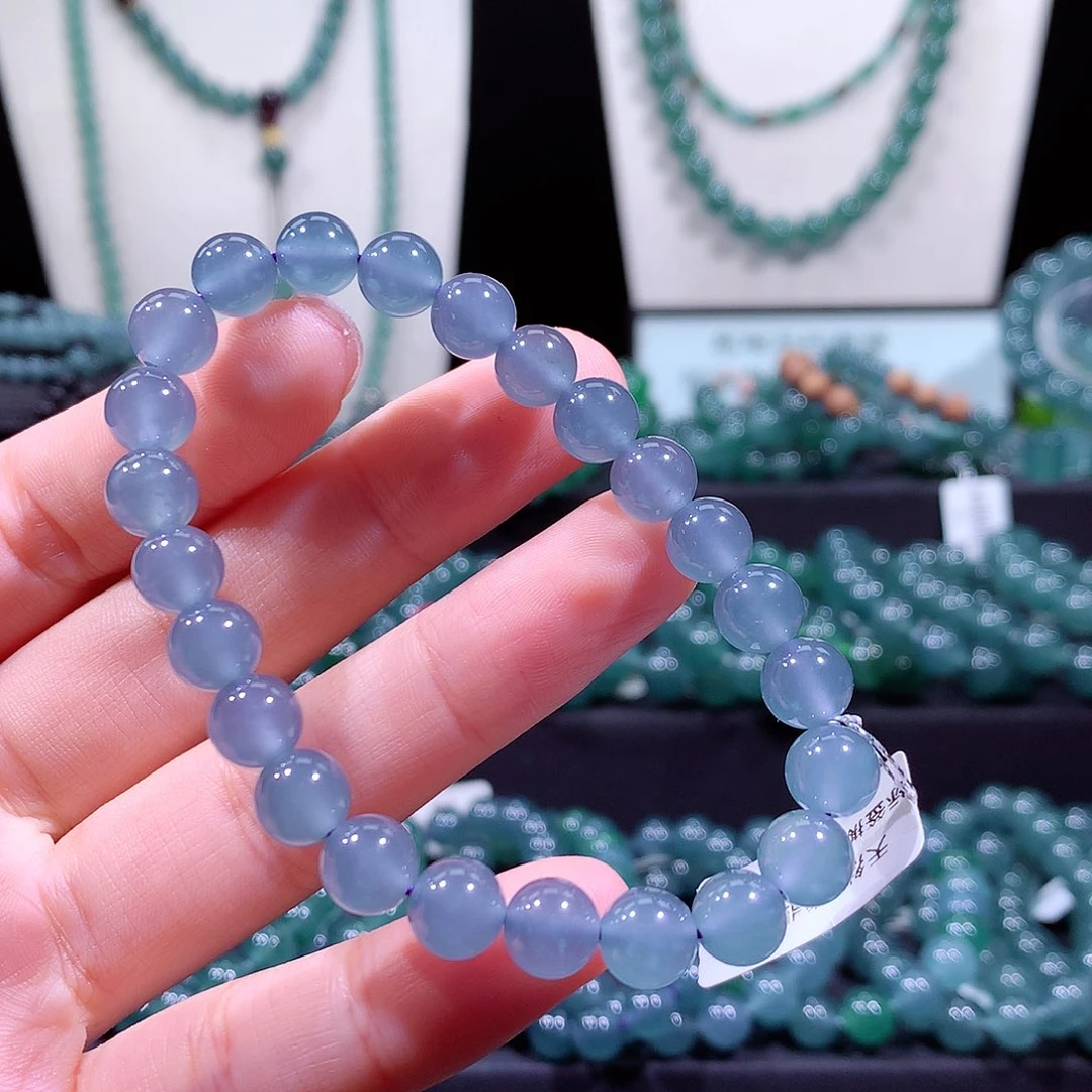 翡翠未镶嵌手链天然a货翡翠手串7.8