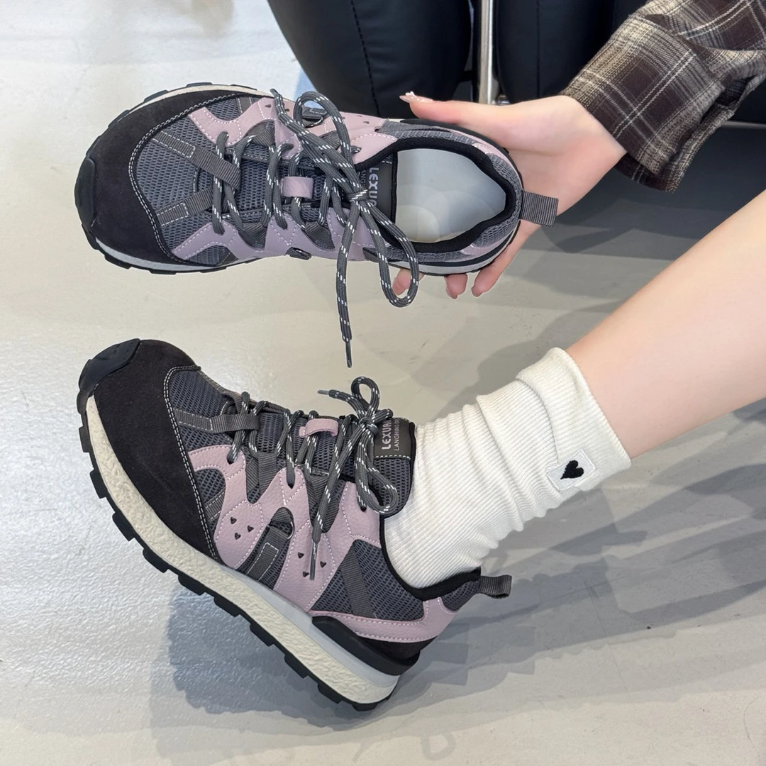 秋季新品机能风德训鞋拼色透气牛皮➕透气网休闲时尚潮鞋