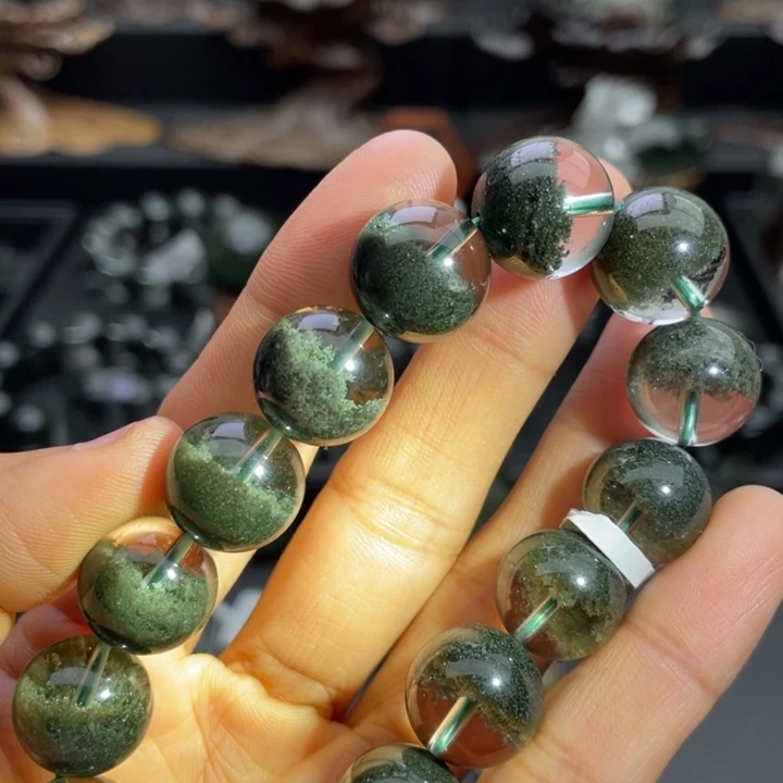 未镶嵌水晶手链绿幽灵聚宝盆14