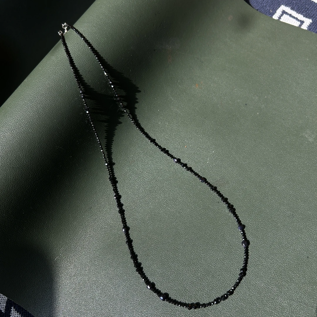 链子925银 0591 “守护星芒”黑色手工设计款项链（长短款可选）