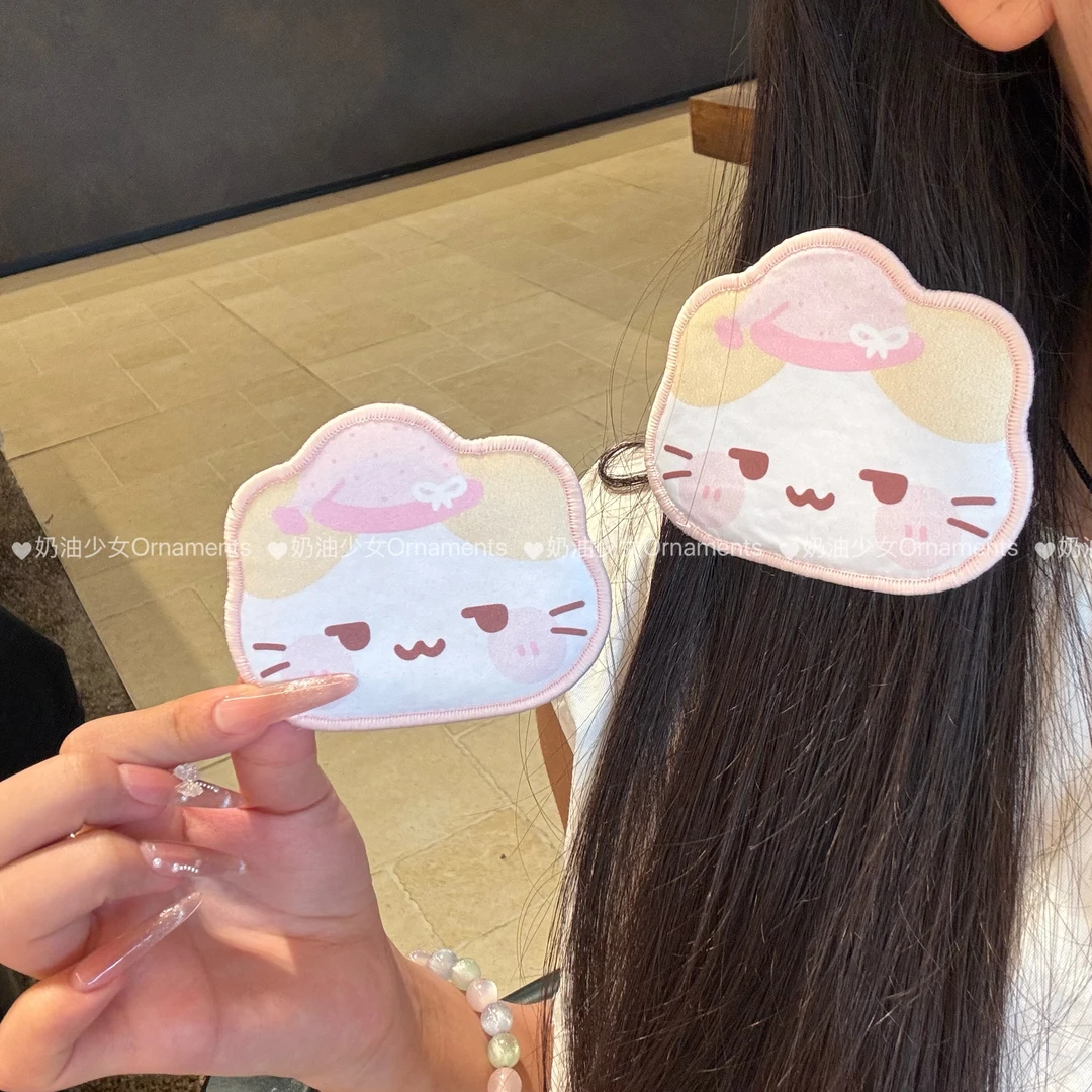 可爱粉色Kitty坏笑猫刘海魔术贴女侧边碎发贴化妆敷面膜无痕发饰