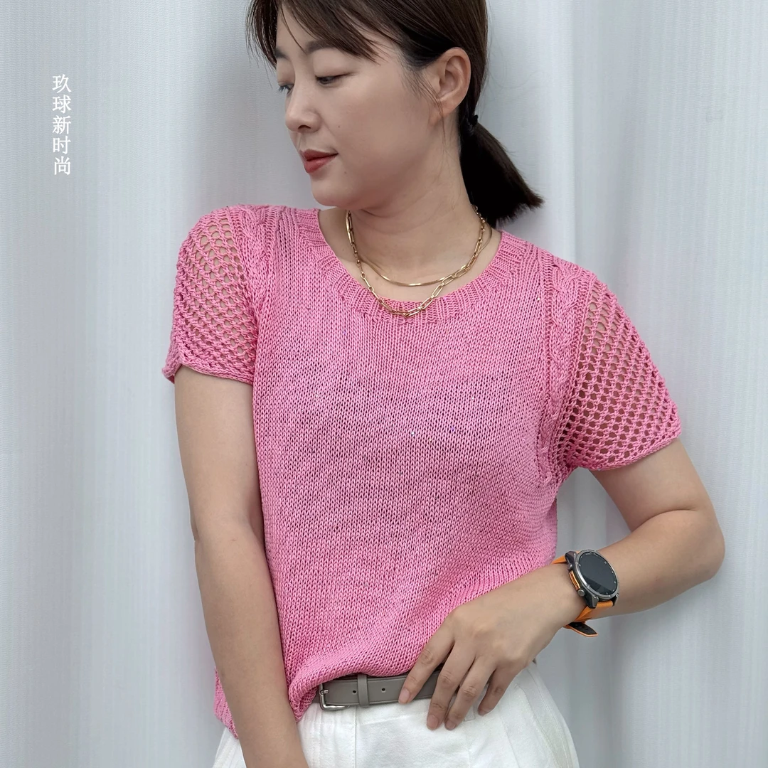 织粉夏短袖同款进口兰精天丝桑蚕丝一两（50克）玖球新时尚手工毛线