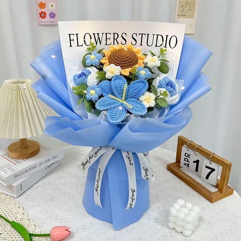 手工钩织仿真花编织生日礼物花束