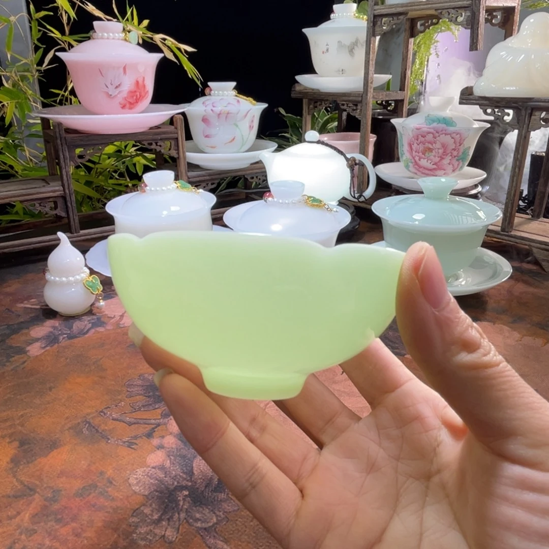 绿色冰晶璞玉普洱杯