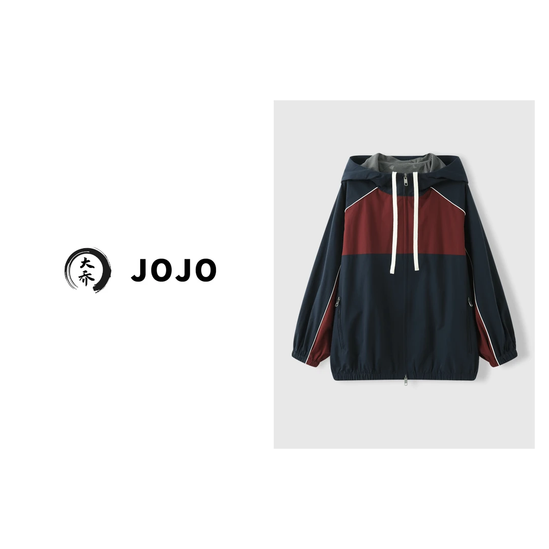 『大乔JoJo』【优等生】混合元素 时髦撞色休闲减龄运动外套