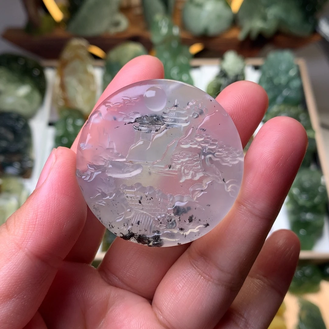 岫玉未镶嵌岫玉挂件山水