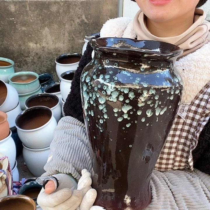 紫砂花盆瑕疵口17高30