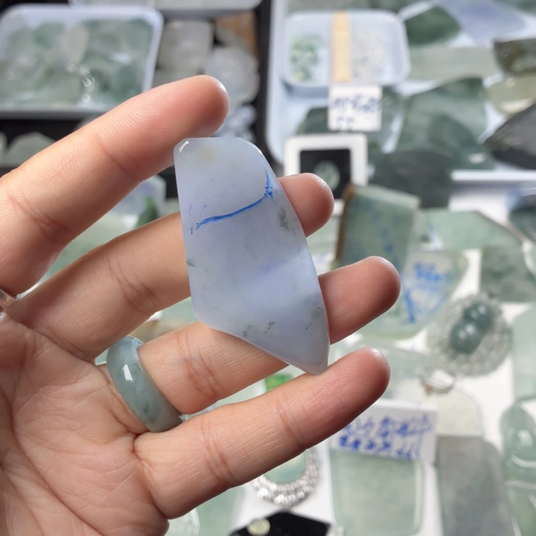 定制翡翠未镶嵌天然缅甸翡翠a货高糯化紫料飘花