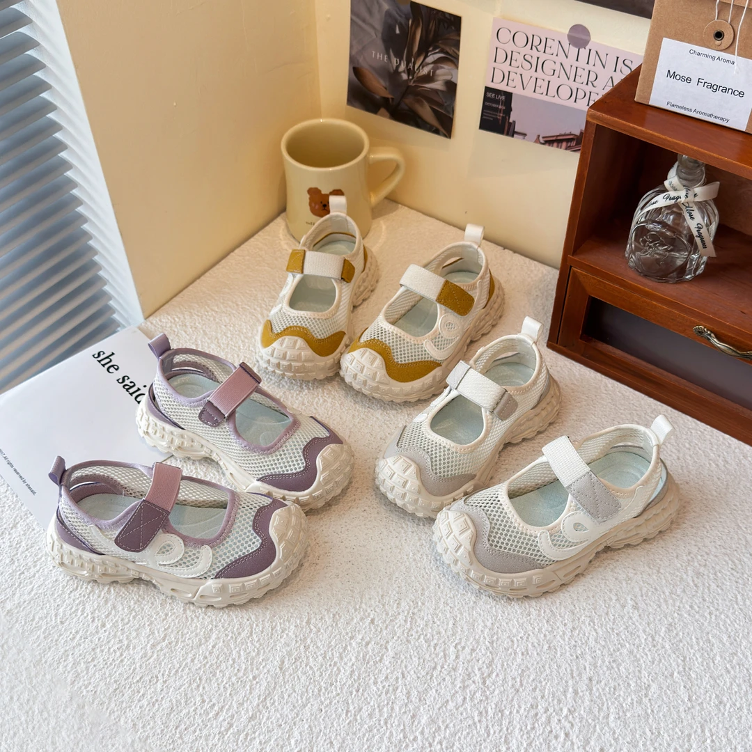 【框子鞋】女童运动凉鞋2025春夏新款儿童镂空沙滩鞋小女孩软底网鞋