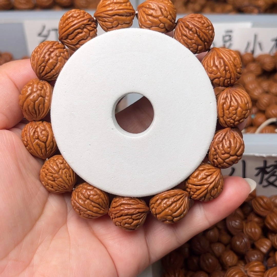 桃核把件16左右荔枝纹手串