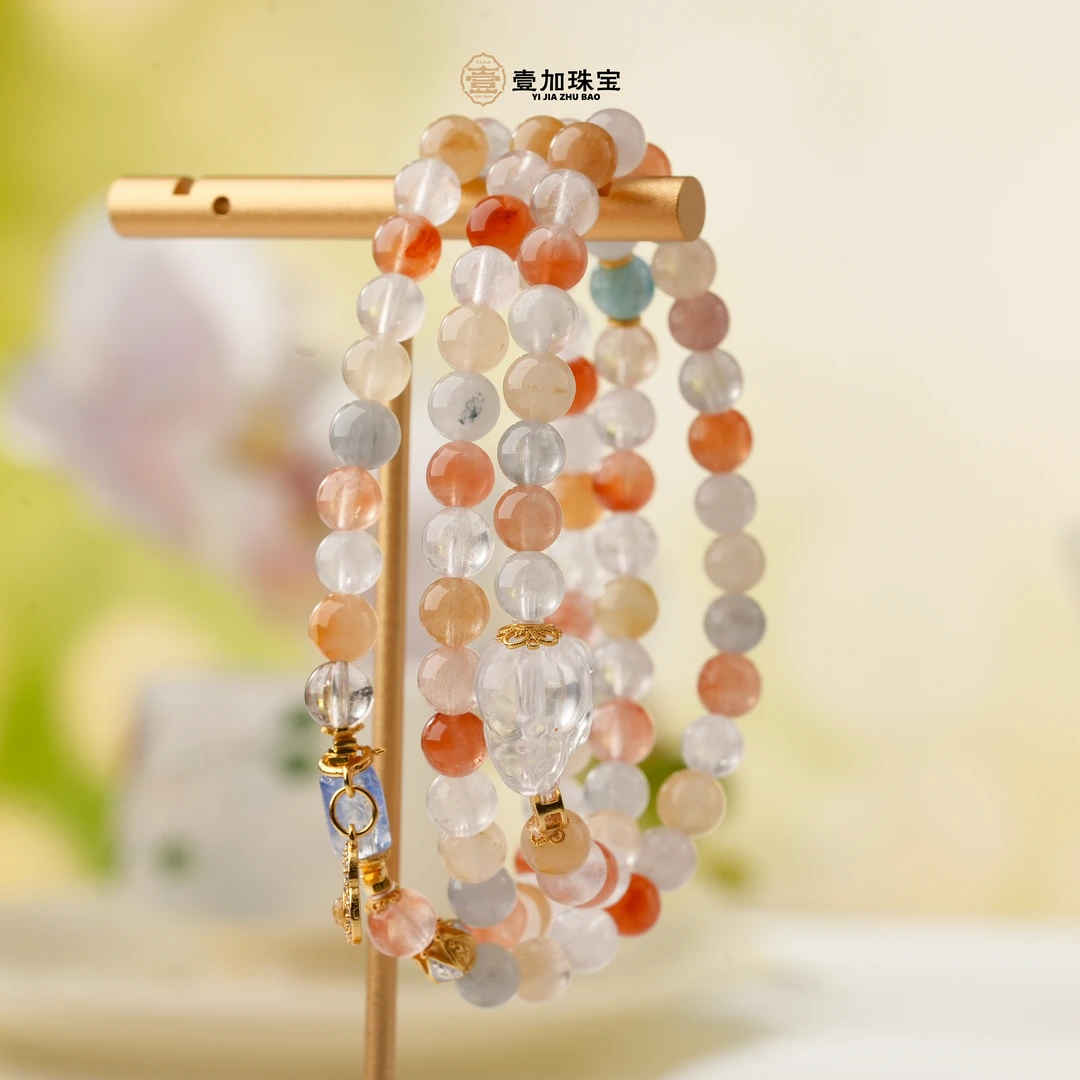 壹加师姐｜手工设计龙龟彩兔毛多圈手串多样性发一7414n