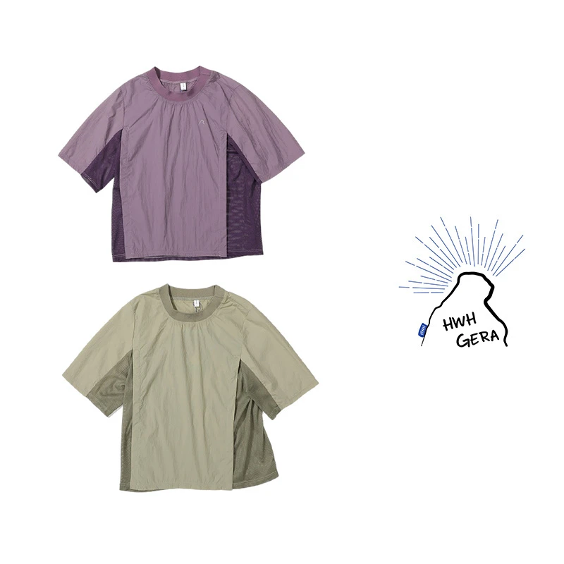 AD15-Sports Outdoor山系户外拼接百搭短袖T恤上衣潮流