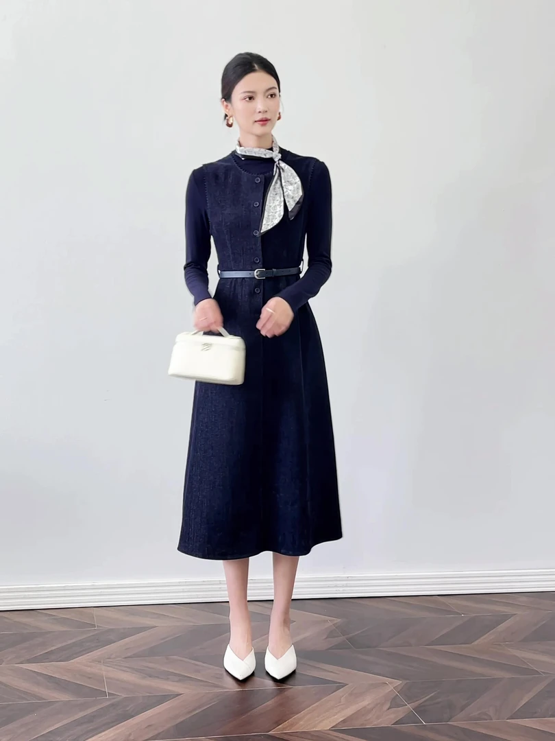 千金风休闲风轻熟风法式时尚套装气质优雅连衣裙秋冬显瘦长袖针织