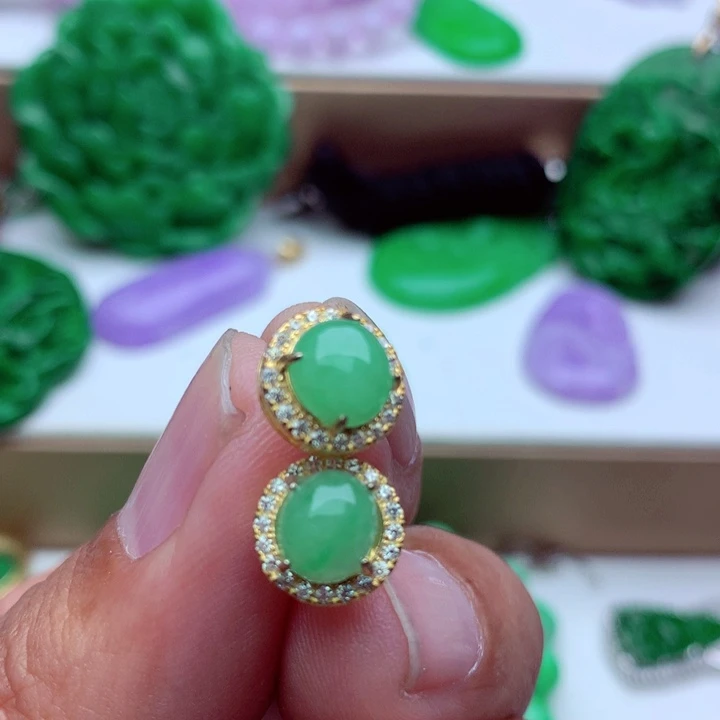 翡翠未镶嵌耳饰耳饰