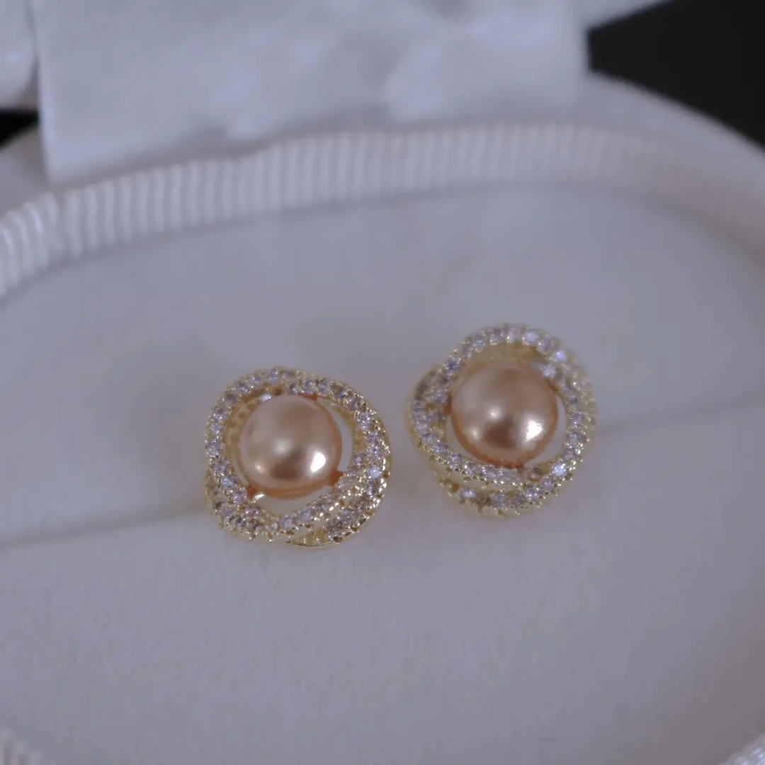 【三生三世】9-10mm淡水珍珠轻奢百搭耳钉气质出彩耳环DEH00614