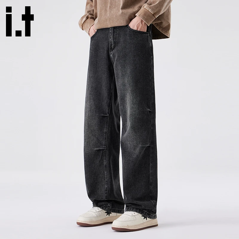 i.t:CHOCOOLATE潮牌牛仔裤子男士秋冬季宽松百搭高级感休闲直筒裤