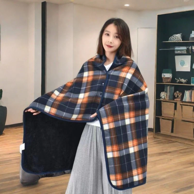 秋冬季披肩毛毯单人办公室午睡小毯子学生两用盖膝保暖午睡毯fy