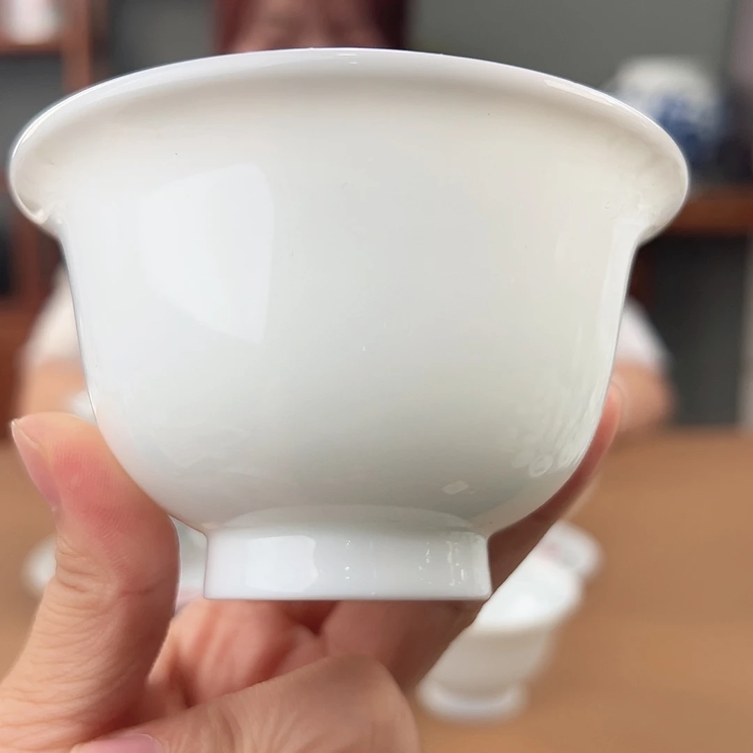柴窑素胎压手杯杯