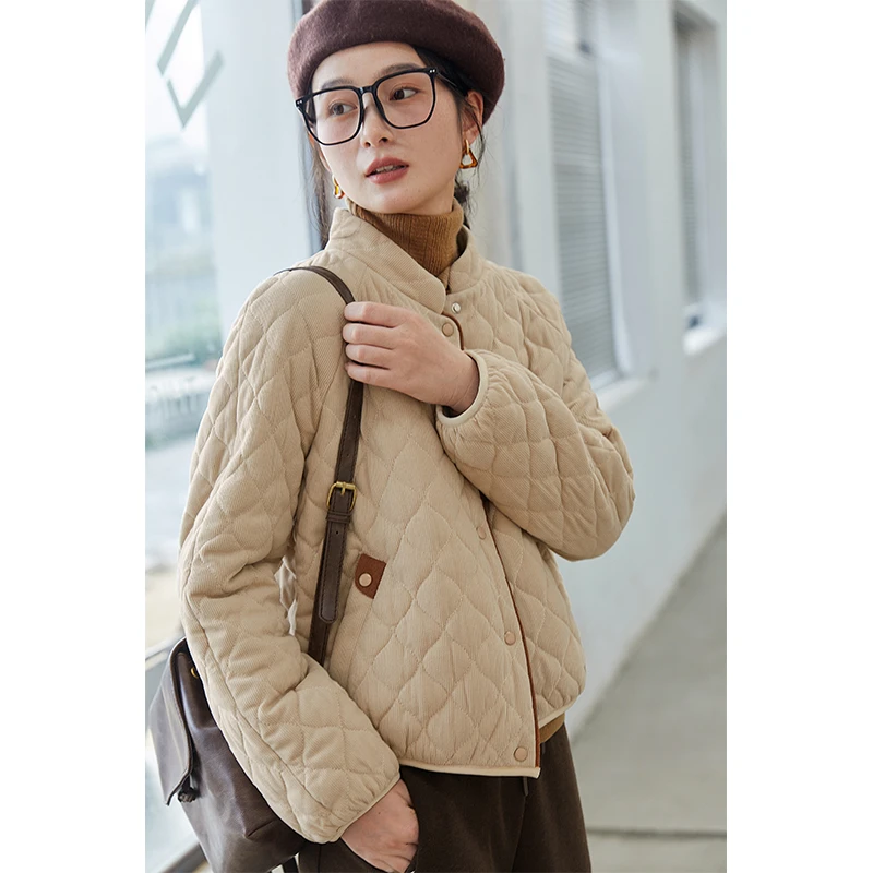 【双11提前购】红念杏色棉服女短款小个子冬季2025新款棉袄外套上衣